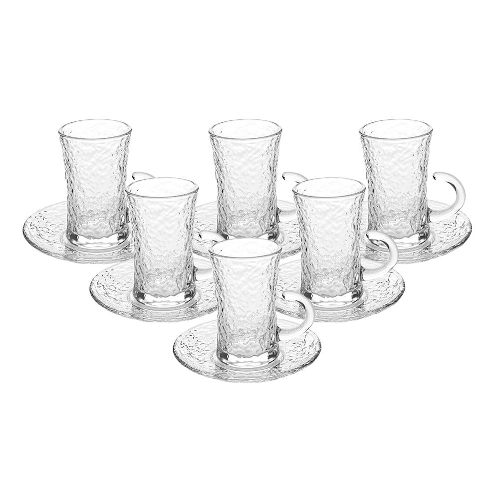 طقم أكواب شاي مع الصحن – 1 طقم × 12 قطعة