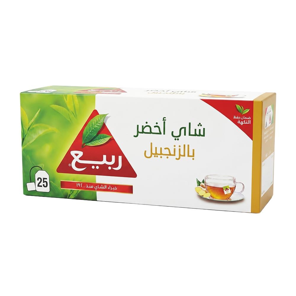 ربيع شاي أخضر بالزنجبيل – 1 كرتون × 25 ظرف