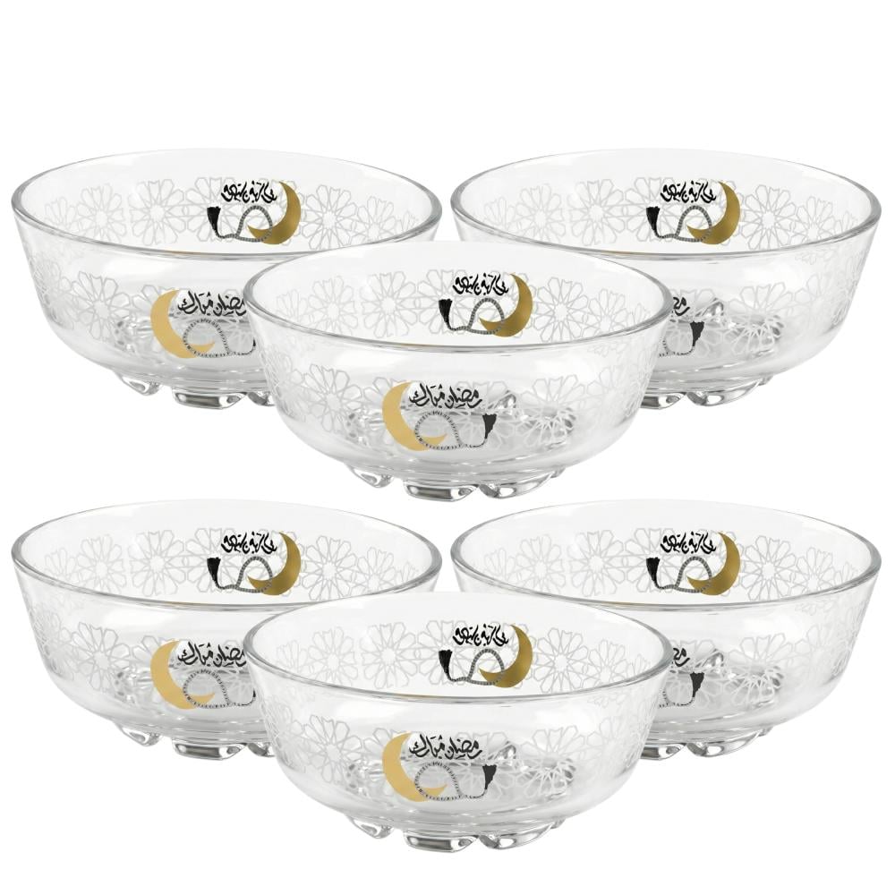 طقم زبديات حلى زجاج رمضانية – 2 طقم × 3 حبات - 46- BW001P-R412