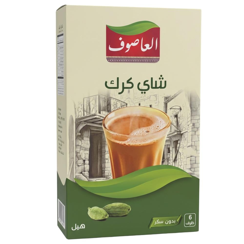شاي كرك بالهيل بدون سكر من العاصوف – 1 كرتون × 6 أظرف
