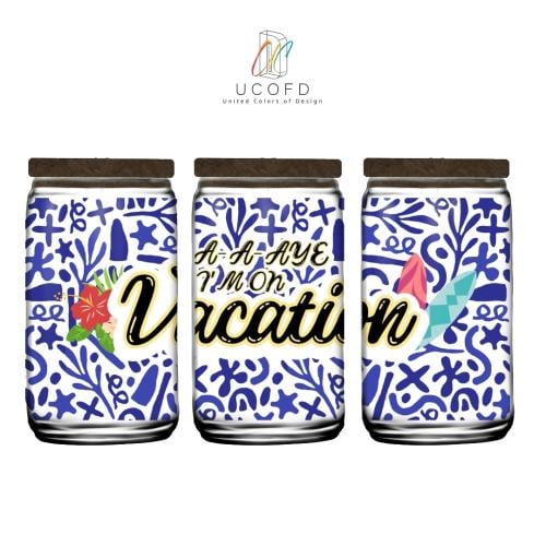 كوب زجاج شفاف بغطاء خشبي 16 اوز A-A-AYE I'M ON Vac...