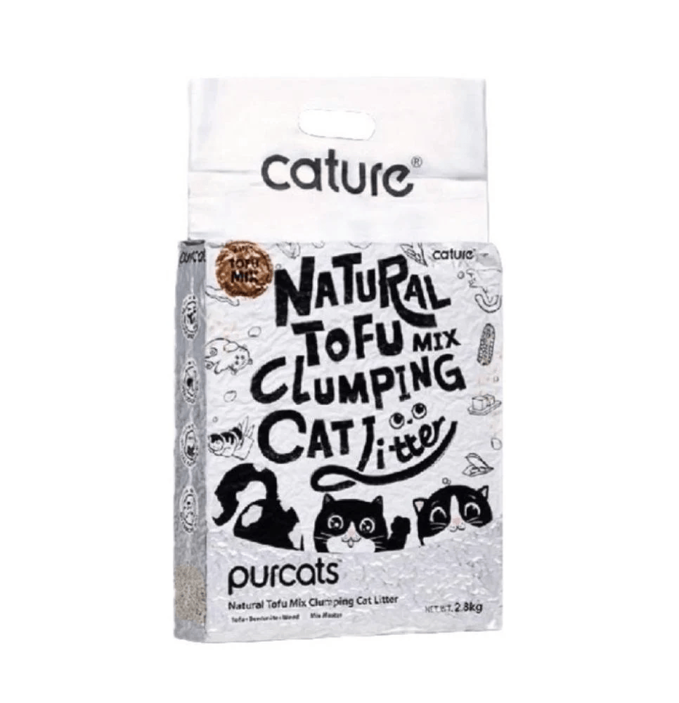 كاتشر رمل قطط متكتل طبيعي بخليط التوفو، البنتونايت و الخشب- 2.8 كجم