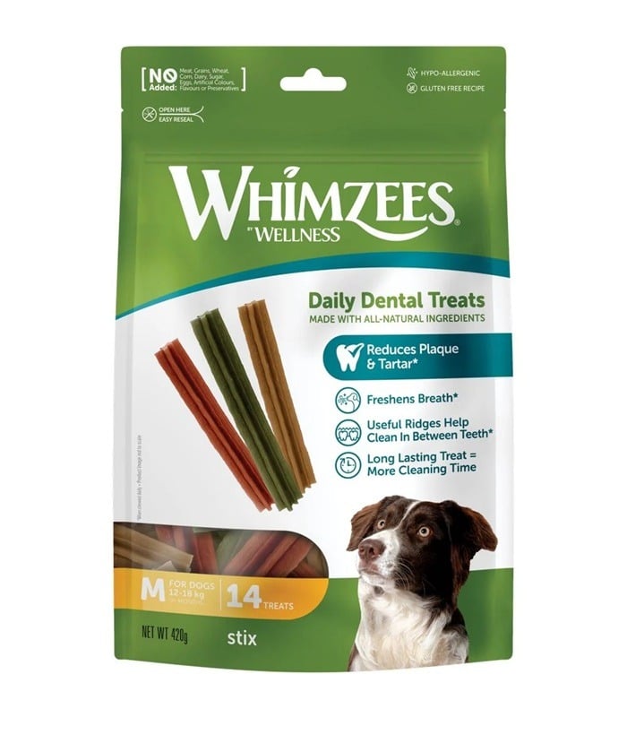 ويمزيس ستيكس مكافات اسنان للكلاب, حجم متوسط, 14 حبة- 420 جرام
