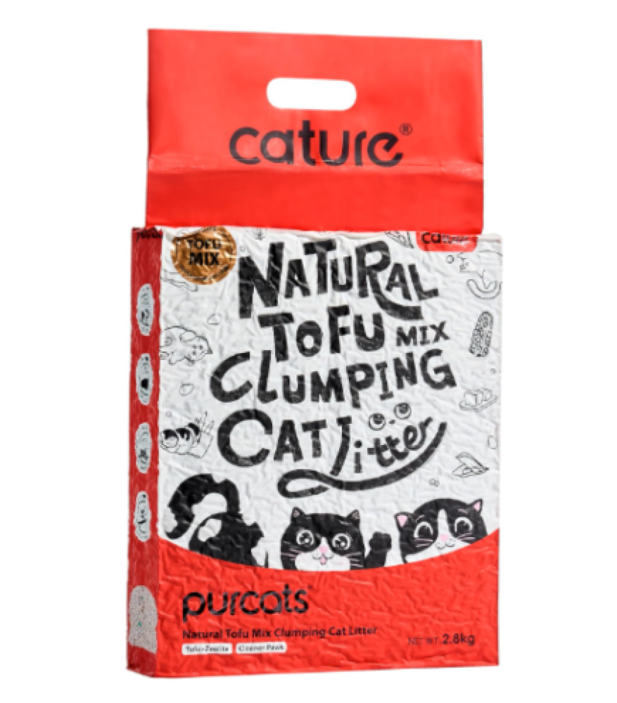 كاتشر رمل قطط متكتل طبيعي بخليط التوفو والزيوليت- 2.8 كجم