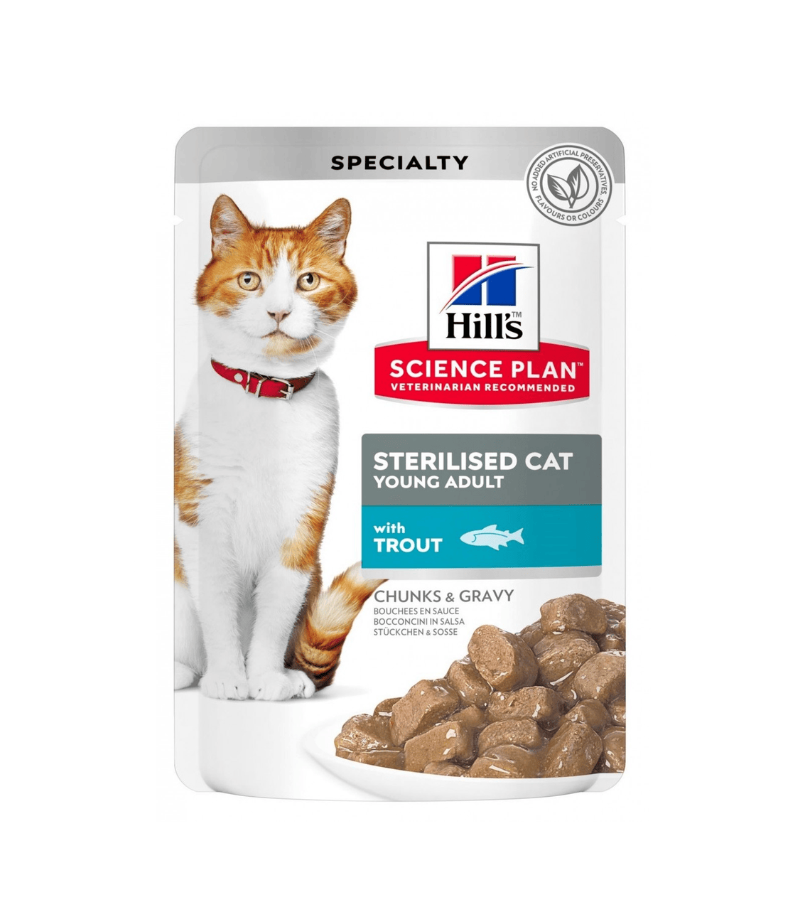 هيلز طعام رطب بالسلمون المرقط للقطط المعقمة البالغة-12 ظرف* 85 جرام