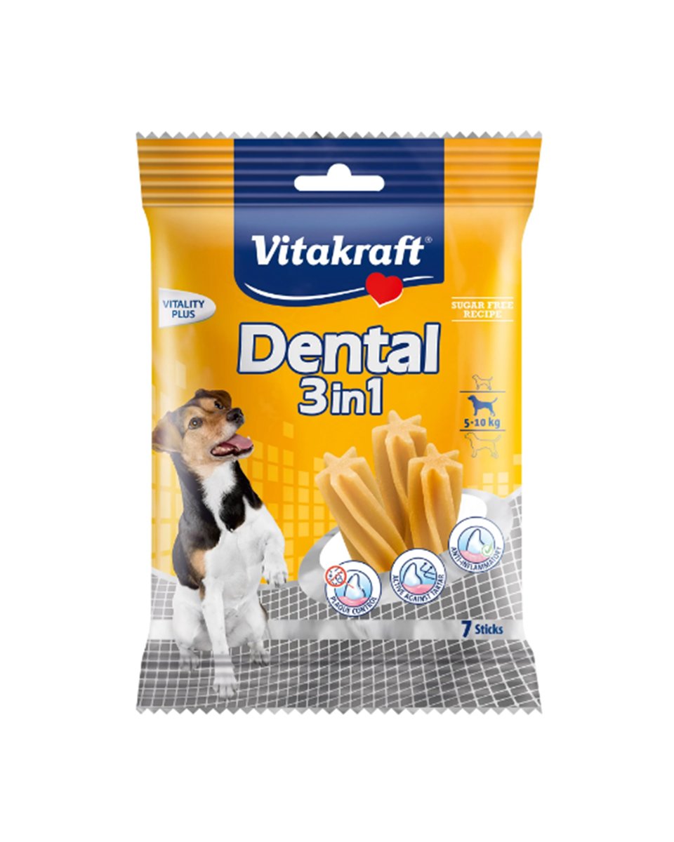 فيتاكرات مكافآت للعناية بالفم 3 في 1 للكلاب من وزن 5-10 كيلو, 7 أصابع, 120 جرام
