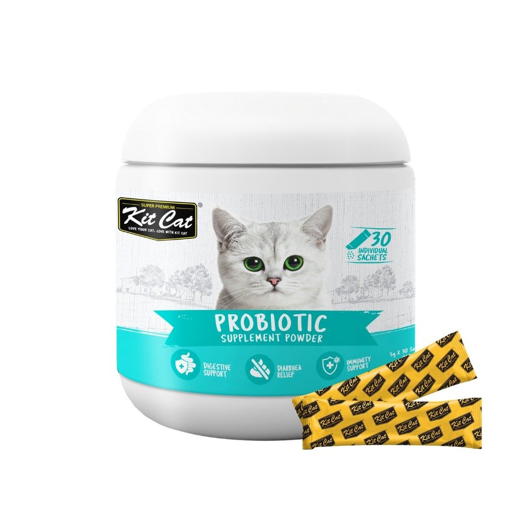 كيت كات بودرة مكمل غذائى بروبيوتيك لصحة الجهاز الهضمي للقطط- 30 ظرف*5 جرام