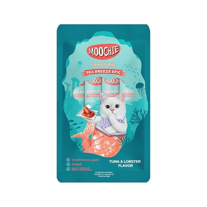 موتشي مكافاة للقطط بنكهة التونة و السلطعون- 5 اظرف* 15 جرام