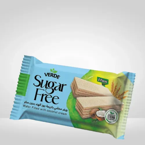 كرتون ويفر محشي بكريمة جوز الهند بدون سكر من فيردي 60جم 15 قطعة - Verde Wafer Filled with coconut cream