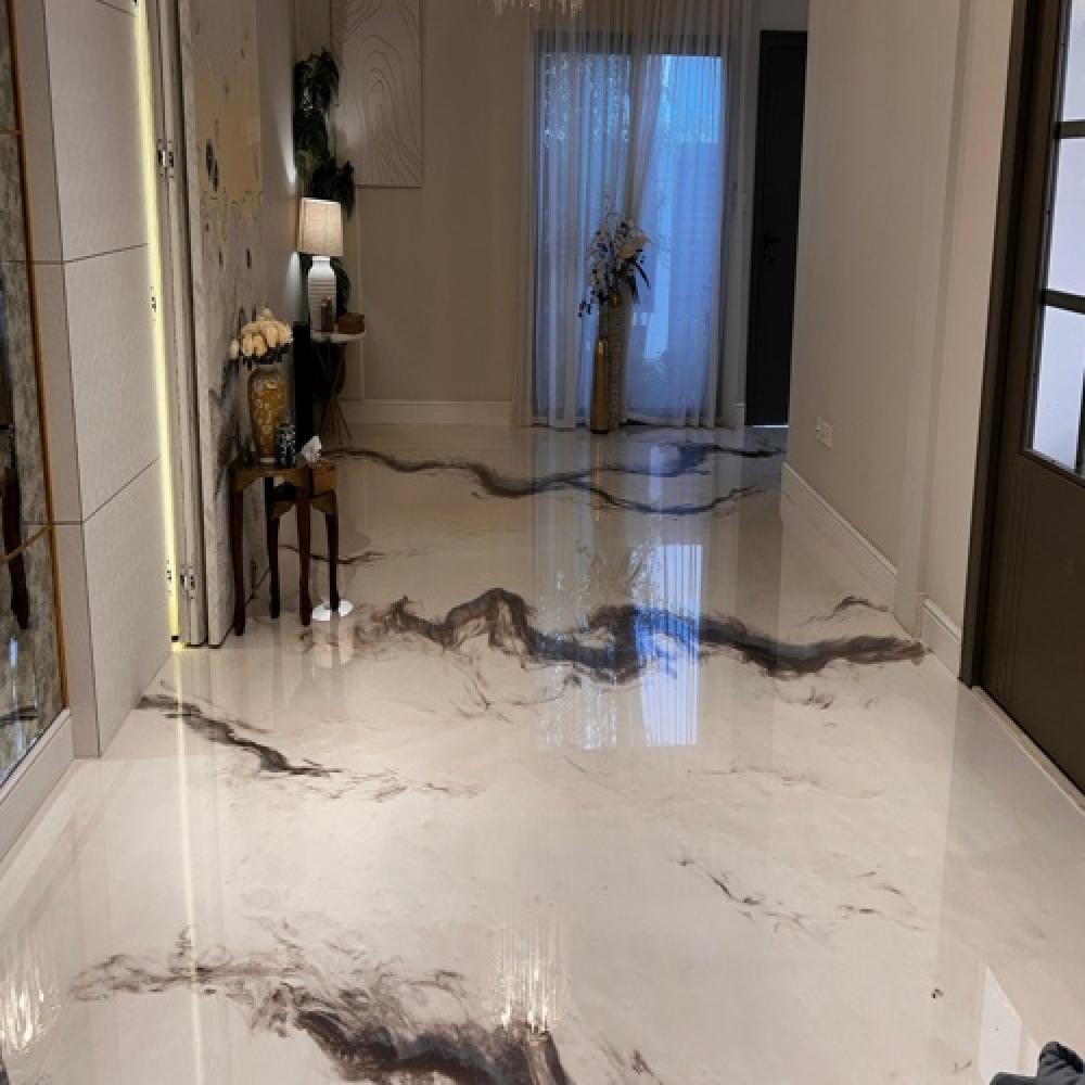 ريزن الأرضيات من Graffiti Resin فخامة ثلاثية الأبعاد تحوّل المساحة إلى لوحة فنيه على الأرض