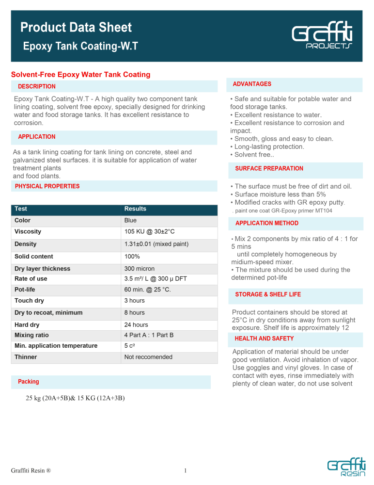 GR-Epoxy Tank Coating WT 15KG