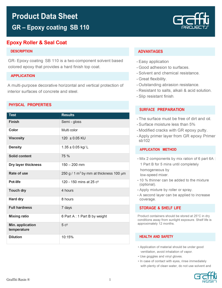 Graphite Resin-Epoxy Coating (SB110) Solvent Base