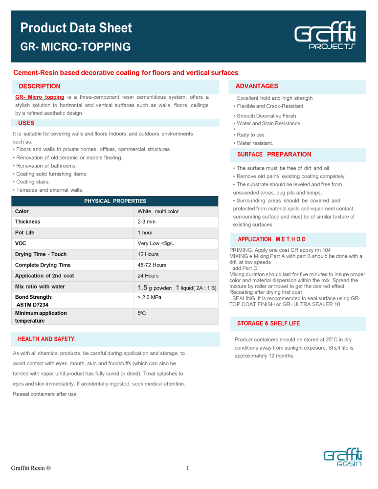 ميكرو توبنج بالريزن  MICRO-TOPPING BY RESIN