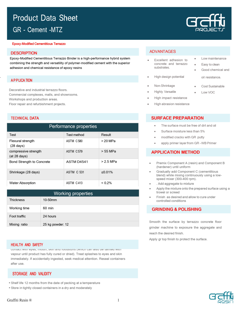 GR–Cementitious Terrazzo MTZ Powder 36 KG