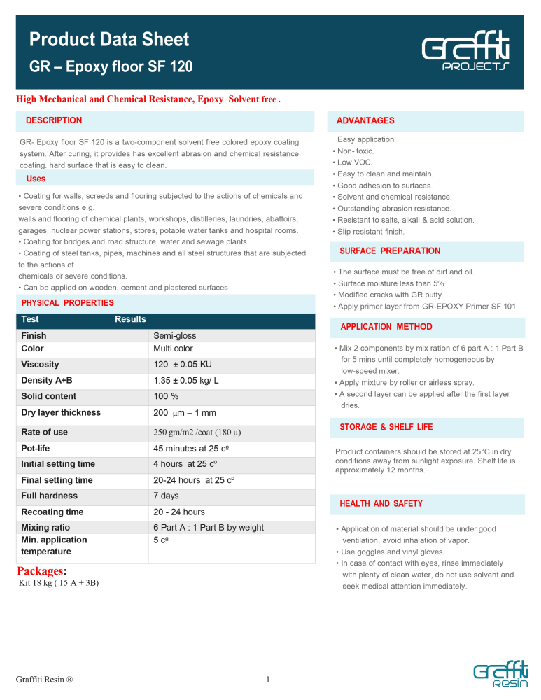 Graffiti Resin - Epoxy Coating (SF120) Solvent Free-Colored