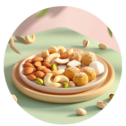 المكسرات و الحلويات والفواكة المجففة