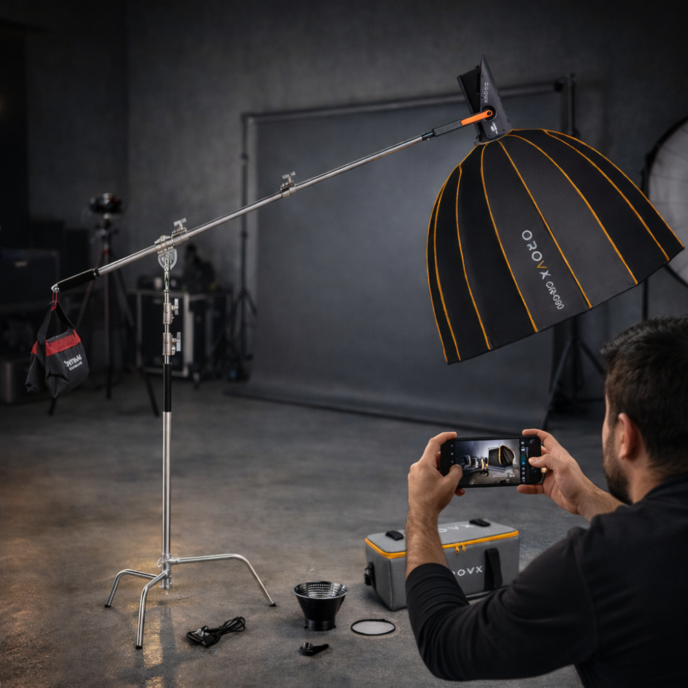 التصوير بالجوال تحسين مهاراتك باستخدام إضاءة LED، سوفت بوكس، وترايبود