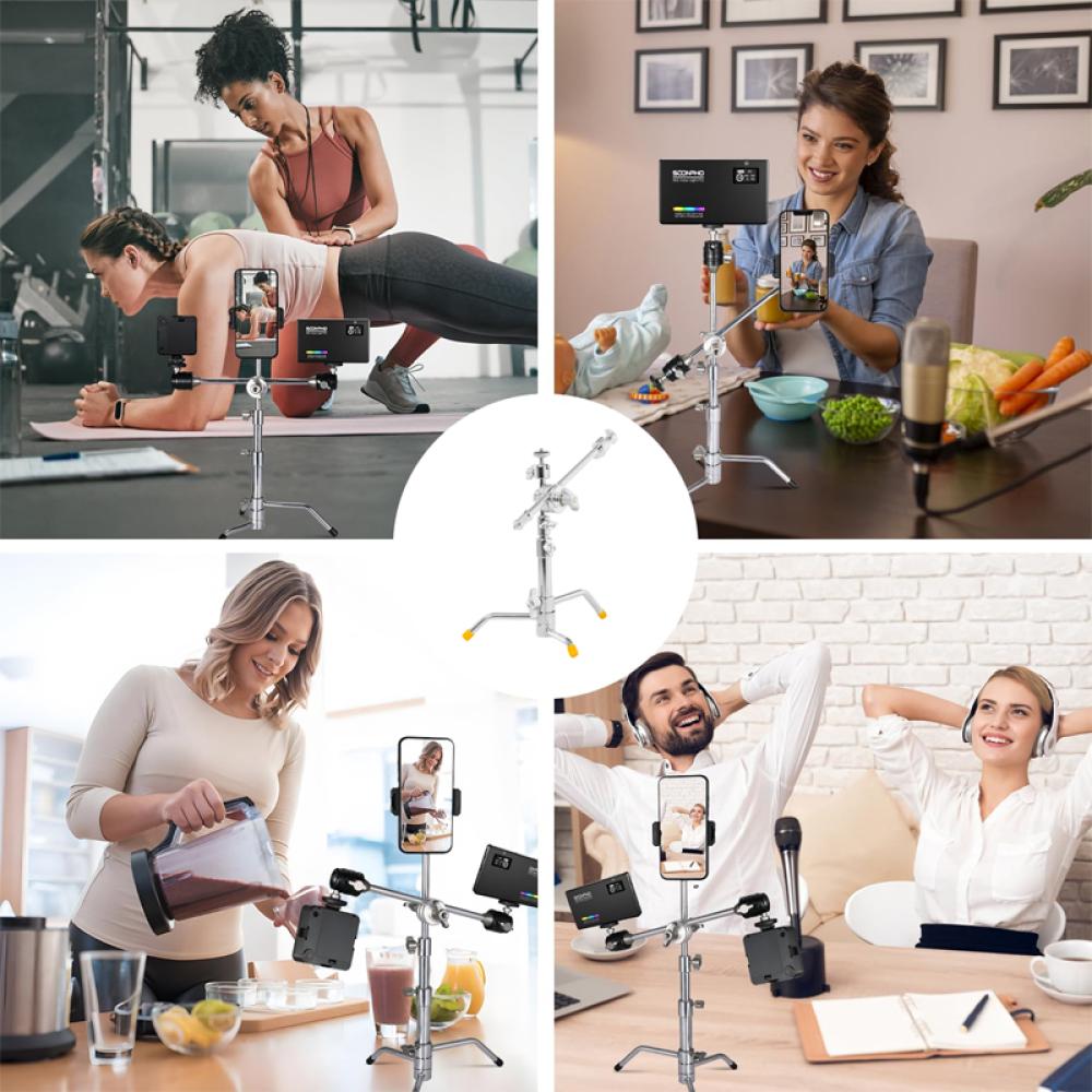 MeKing C Stand Mini Mobile Phone Holder or Light Heavy Duty Stainless Steel Original