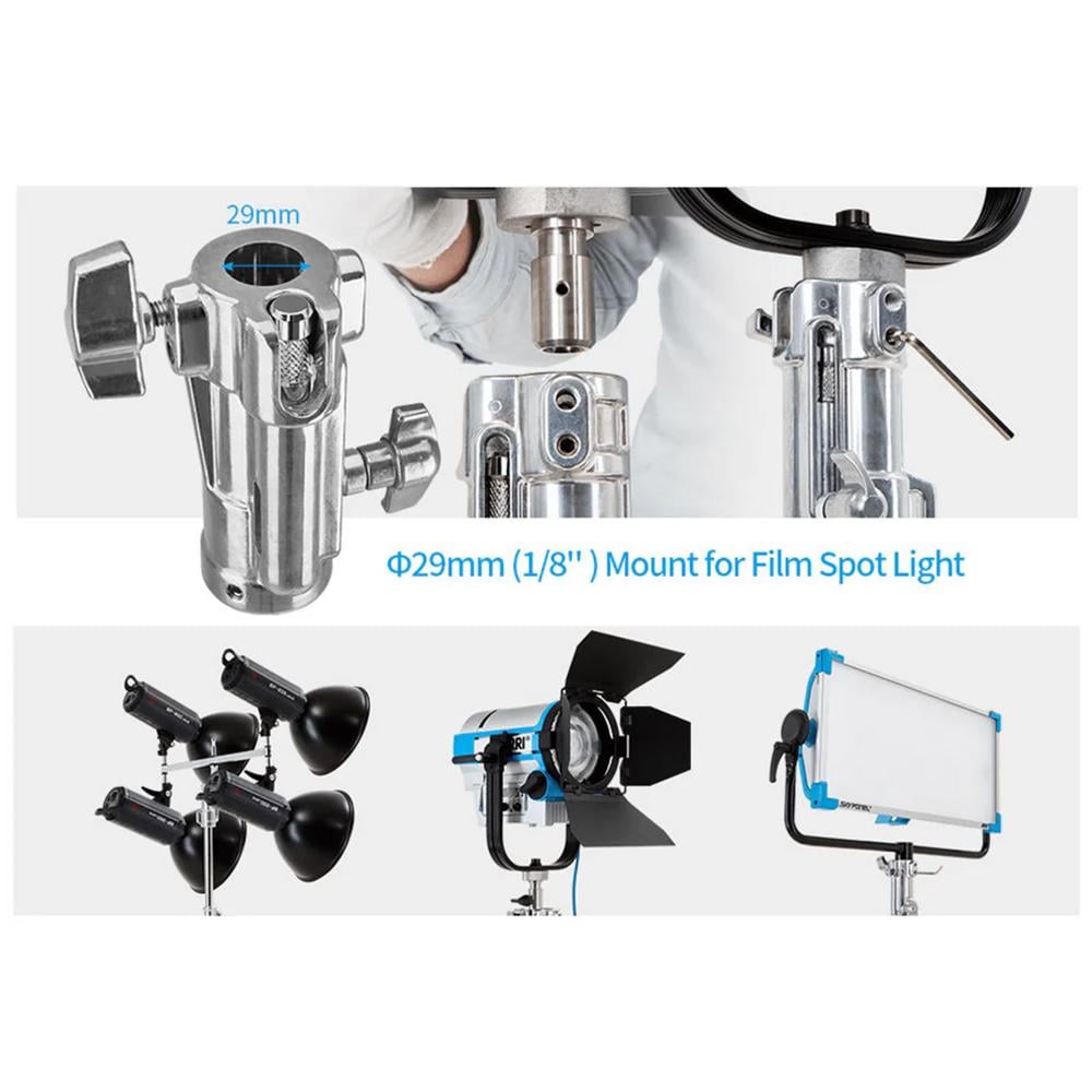 حامل و ستاند إضاءة تصوير بوم جينبي مصنوع من ستانلس ستيل المقاوم للصدأ عالي التحمل وقوي M-8 2-in-1