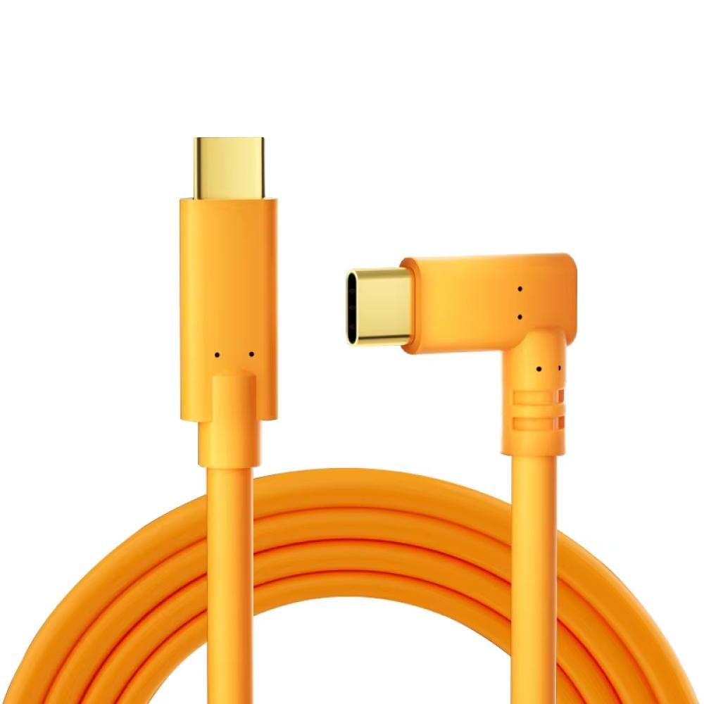 كيبل سلك من الكاميره الى لابتوب او الكبيوتر بطول 5 متر برتقالي من Type-C الى Type-C بجودة عالية