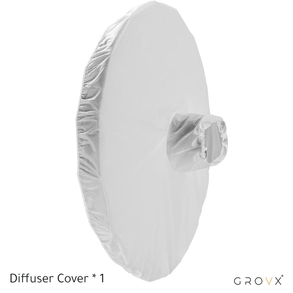 ديب أمبريلا أبيض 130 سم لارج مع المشتت Grovx UB-L 130 W | مظلة تصوير عميقة سوفت بوكس بارابوليك Deep Umbrella 130cm Large