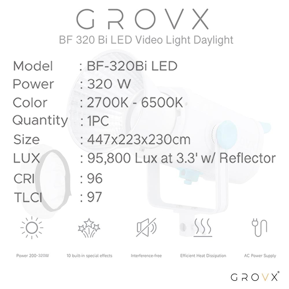 GROVX BF-320 Bi-Color 300W Professional Photography Lighting Package,  for Mobile and Camera, with Lantern Softbox and C Stand
