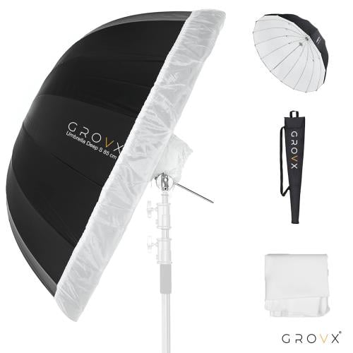 ديب امبريلا أبيض 85 سم Grovx UB-S85W مع مشتت لـ إض...
