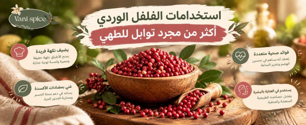 استخدامات الفلفل الوردي أكثر من مجرد توابل للطهي!