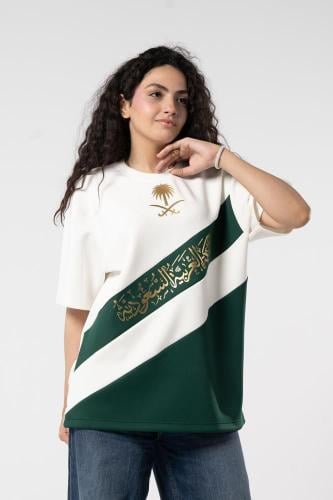 تيشيرت اليوم الوطني السعودي اوفر سايز