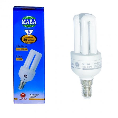 لمبة توفيرية اصابع ابيض  energy saving lamp E14 8W 220V