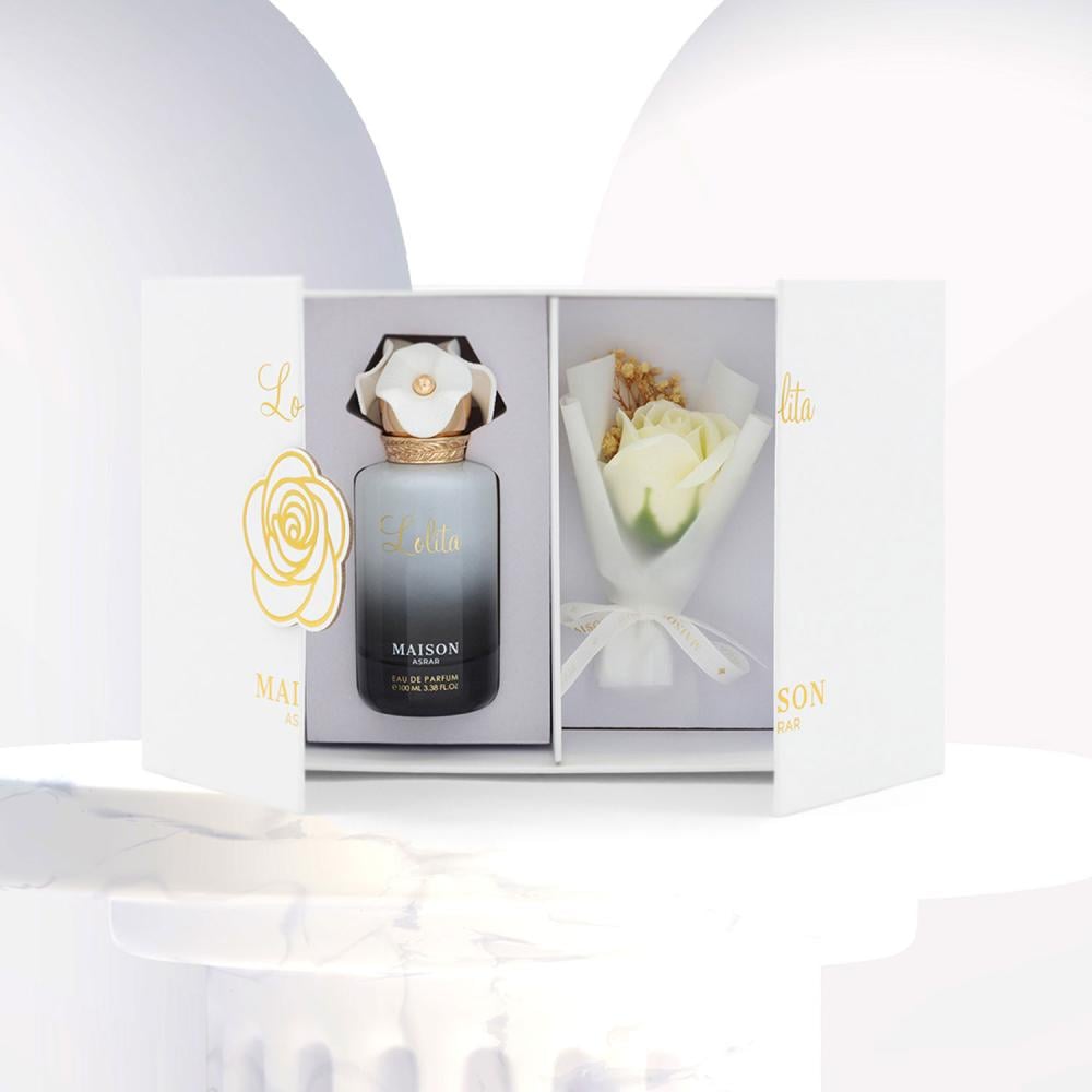 بوكس عطر الوردة 100 مل + وردة بيضاء  – هدية تعكس ذوقك الراقي