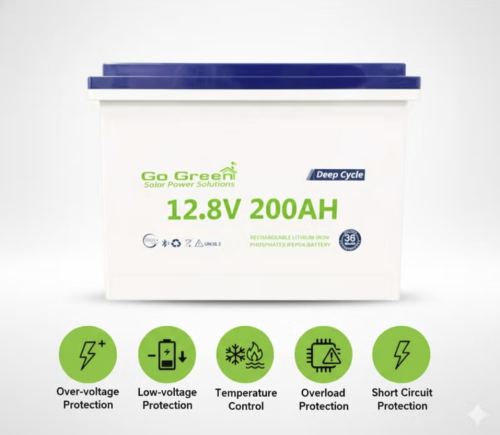 بطارية ليثيوم طاقة شمسية متطورة Go Green) – 12.8V / 200Ah)