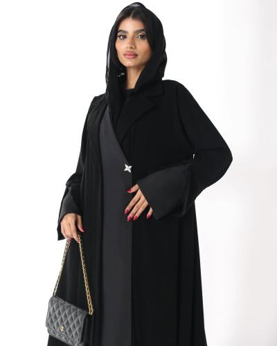 عباية رسمية كلوش قماشين كريب ملكي درجه اولى على تف...