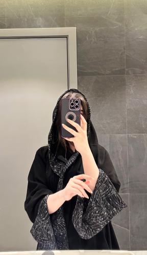 عباية مع تدخيل تل شك