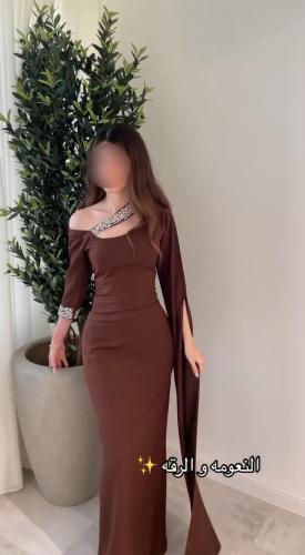 فستان ناعم بني