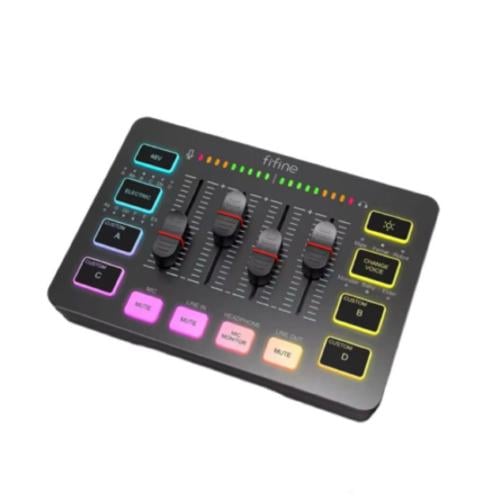 مكسر FIFINE USB Black مع واجهة ميكرفون XLR ذات 4 ق...