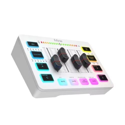 مكسر FIFINE USB white مع واجهة ميكرفون XLR ذات 4 ق...