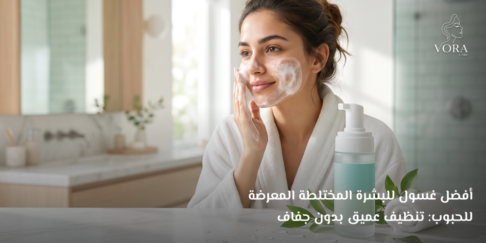افضل غسول للبشره المختلطه المعرضه للحبوب