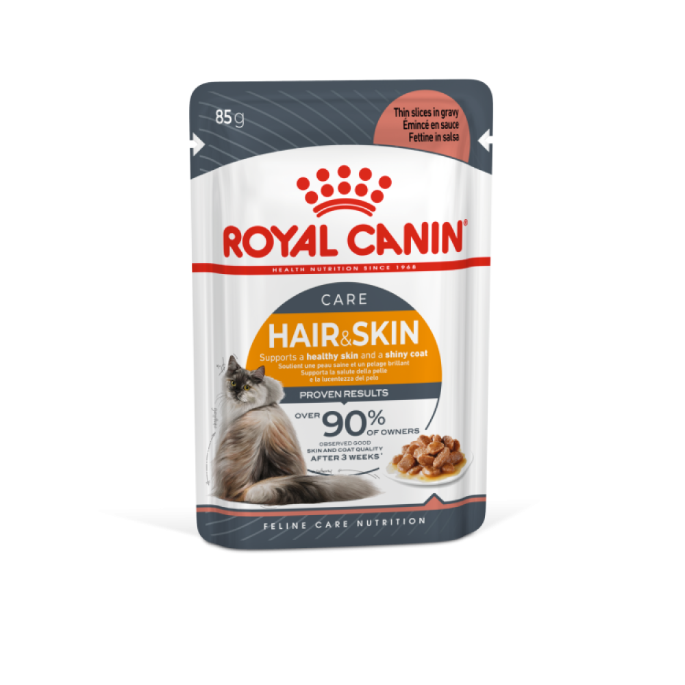 رويال كانين رطب للقطط البالغة للعناية بالفرو والبشرة 85 جم