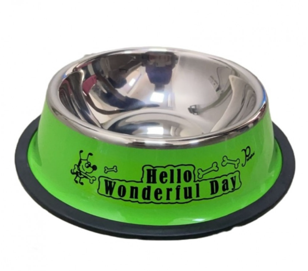 صحن  ستيل  للكلاب والقطط وسط