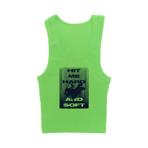 HIT ME HARD AND SOFT GREEN CROP TANK