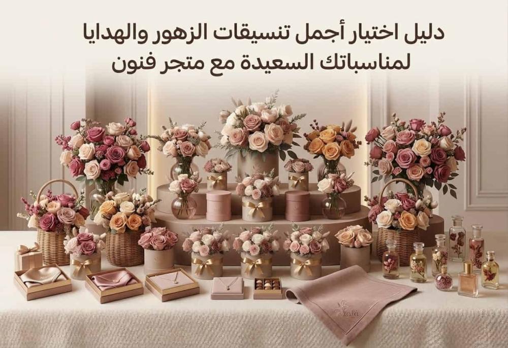 دليل اختيار أجمل تنسيقات الزهور والهدايا لمناسباتك السعيدة من متجر فنون