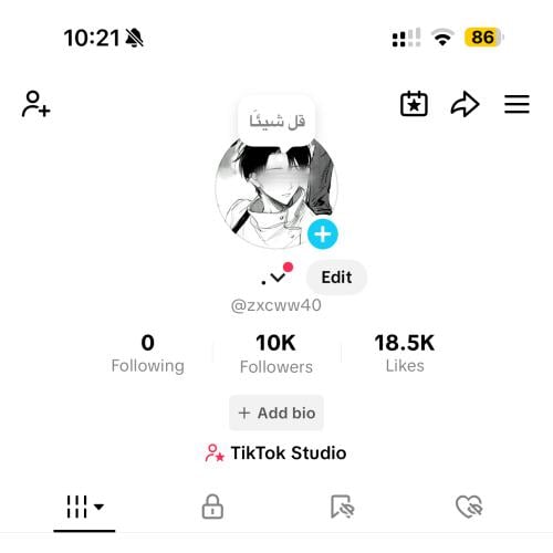 حساب تيك توك 10k متابع