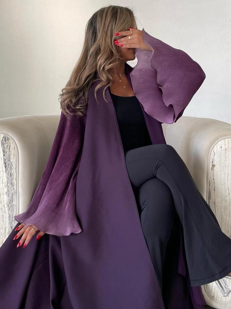 عباية نسائية مفتوحة بتصميم قفطان – أناقة شرقية بلمسة عصرية