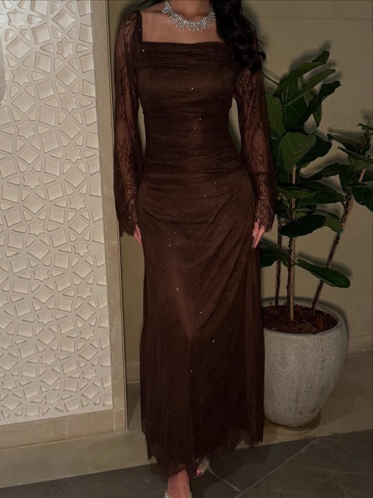 فستان داتتل بني