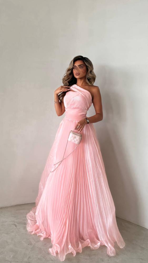 فستان وردي كسرات