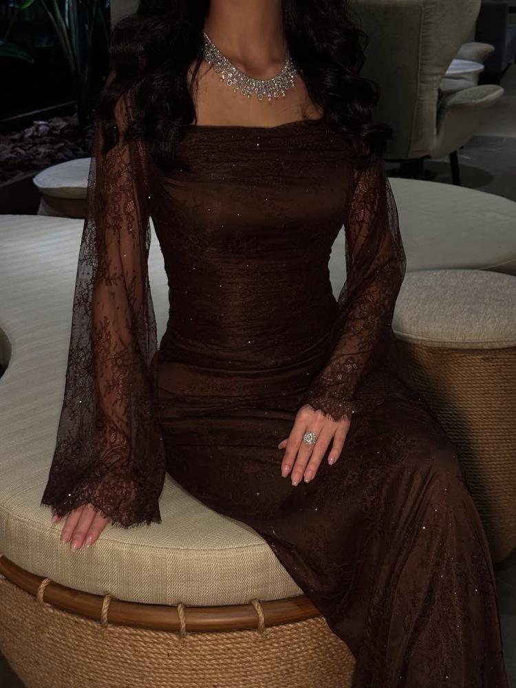 فستان داتتل بني