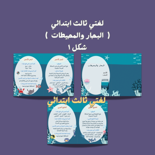 لغتي ثالث ابتدائي ( البحار والمحيطات شكل ١)