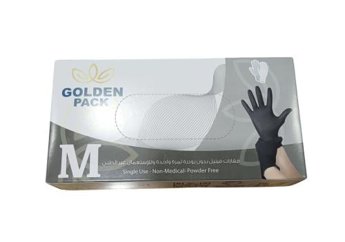 قفاز HF اسود بدون بودرة 10×70 | HF black glove wit...