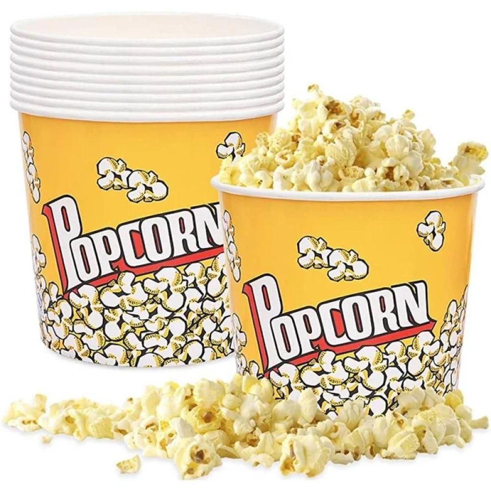 اكواب فشار اصفر مقاس 85 - 25 حبة  |  Yellow Paper Popcorn Cups (Size 85) 25pcs